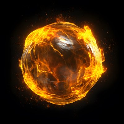 Gele energieblob met zwarte achtergrond 4 door Kurt Heppke