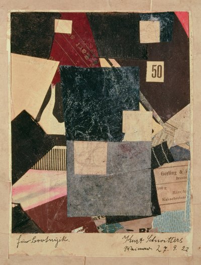Compositie, 1922 door Kurt Schwitters