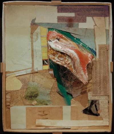 Zonder titel (Beeld met wortelhout of compositie met doos) door Kurt Schwitters