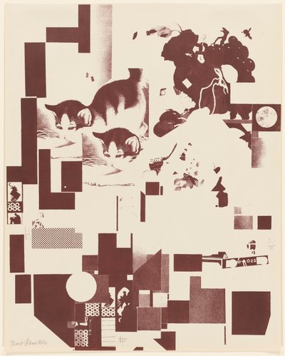 Zonder titel, nr. 5 van 6 uit de portfolio Merz 3. Kurt Schwitters 6 Lithos. Merz Mappe. Eerste Mappe van de Merz-uitgever door Kurt Schwitters
