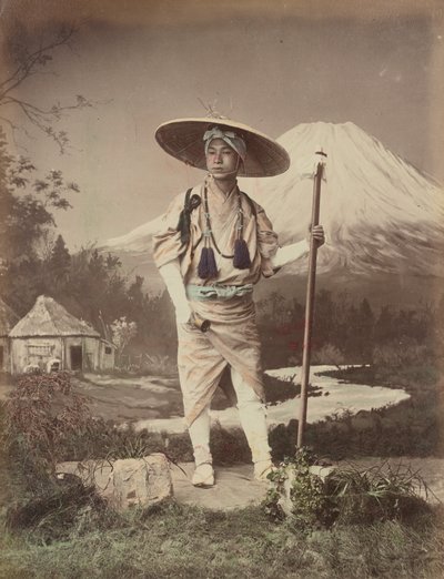 Pelgrim gaat Fujiyama op door Kusakabe Kimbei