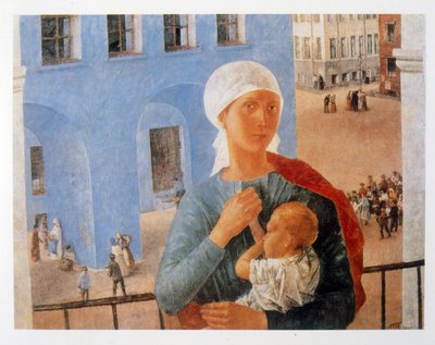 Petrograd Madonna door Kuzma Sergeevich Petrov Vodkin