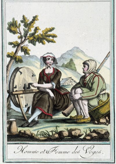 Man en vrouw uit de Vogezen - in "Encyclopédie des voyages" door J. Grasset St Sauveur, Deron, Parijs door L.F. Labrousse