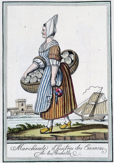 Oesterverkoper uit de omgeving van La Rochelle (Charente Maritime) - in 