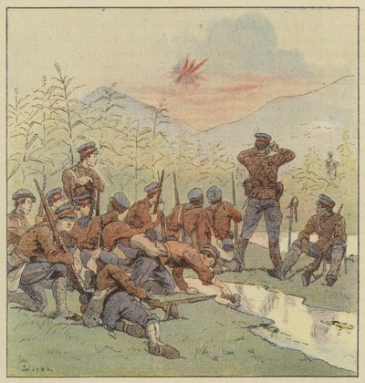 Japanse infanterie verborgen in het gaolian door L. Malespine
