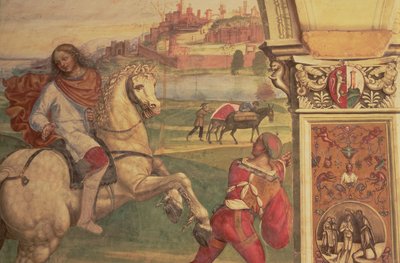 Man te paard, van het leven van St. Benedictus door L. Signorelli