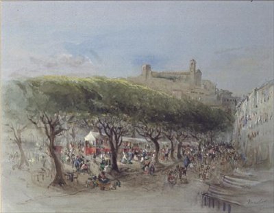 De markt, Cannes door Lady Honoria Cadogan