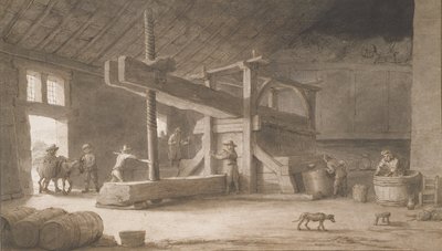 Wijnpers van Monsieur Dittyl, buiten Nantes door Lambert Doomer