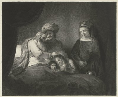 Jakob zegent Efraïm en Manasse door Lambertus Antonius Claessens