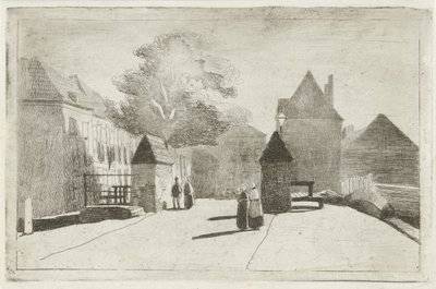 Stadsgezicht door Lambertus  Hardenberg