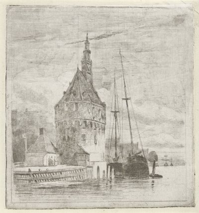 Toren aan het water door Lambertus  Hardenberg