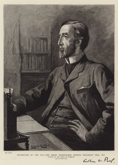Beroemdheden van de Dag, de Eerwaarde Arthur Wellesley Peel, MP door Lance Calkin