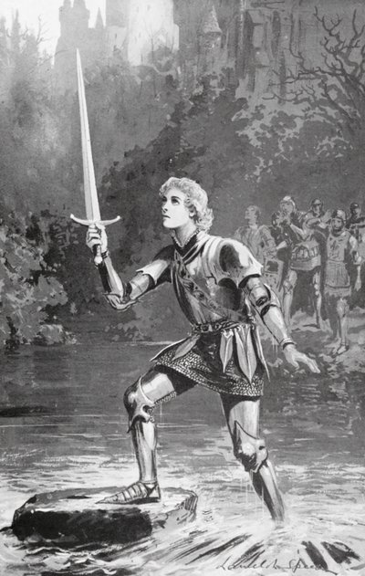 Galahad tilde het zwaard heel gemakkelijk op door Lancelot Speed