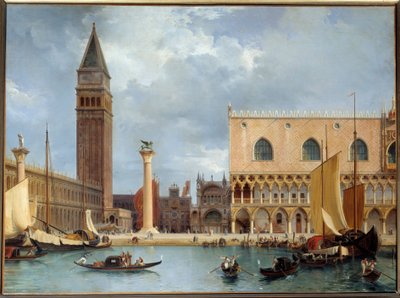Zicht op een deel van het Hertogelijk Paleis en Piazzetta van Venetië door Lancelot Théodore Turpin de Crissé de Crissé