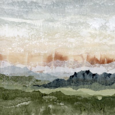 Abstract berglandschap in lagen door Lara Eckerman