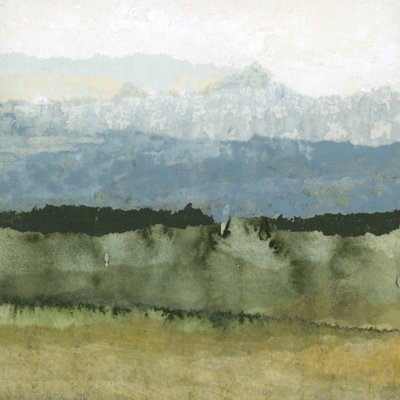 Mistig groen landschap door Lara Eckerman
