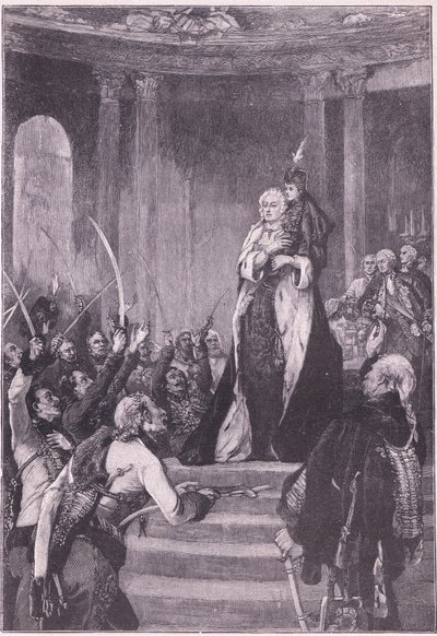 Maria Theresia en het Hongaarse parlement door Laslett John Pott