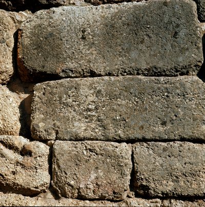 Muren bij de Leeuwenpoort: site van de oude stad Mycenes, op de Peloponnesos (1500-1100 v.Chr.) Griekenland door Late Helladic Period Mycenaean