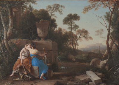 De Kus van Vrede en Gerechtigheid, 1654 door Laurent de la Hyre