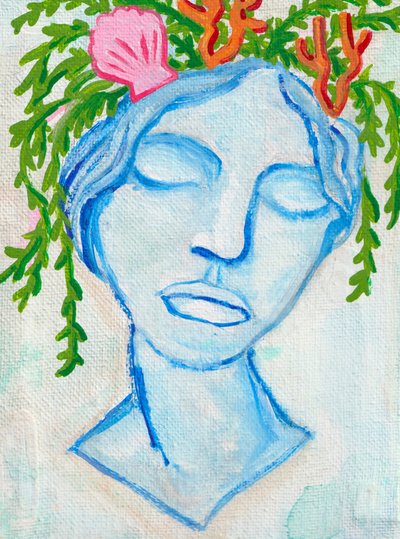 Zeemeermin, 2025 (acryl op doek) door Laurie Michaels