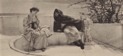 Het Oude Verhaal (fotogravure) door Lawrence (after) Alma Tadema