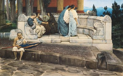 Een exedra, 1871 door Lawrence Alma Tadema
