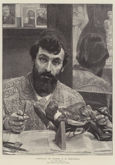 Portret van Signor G B Amendola door Lawrence Alma Tadema