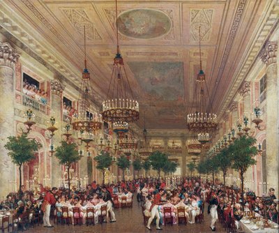 Banket gegeven in de Tuilerieën voor het huwelijk van Leopold I met Prinses Louise Marie van Orléans door Le Baron Attalin
