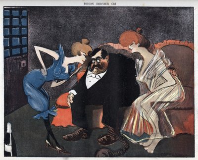 Laatste schreeuw gevangenis - Humbert was beloofd voor mijn piket, met betrekking tot de zaak van bankier Marie Alexandre Boulaine, gepubliceerd in Le Rire, 6 december door Leal de Camara
