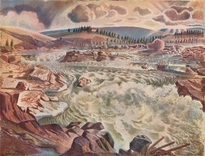 Waterval, ca. 1900-1935 door Leander Engstrom