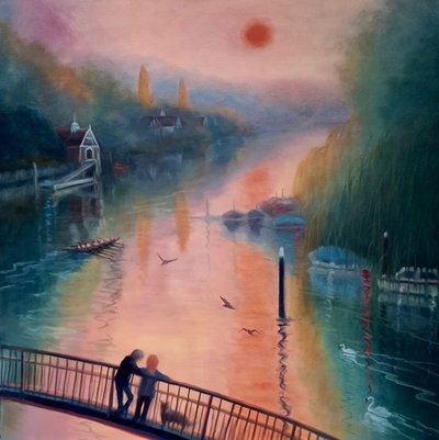 Zomerochtend, Eel Pie Island, Twickenham, 2021 door Lee Campbell