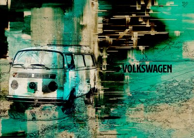 Abstract Van Road Trip door Lembayung senja studio [Vintage Poster]