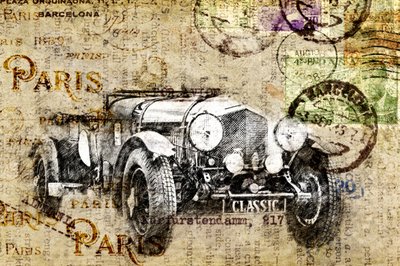 Antieke auto door Lembayung senja studio [Vintage Poster]