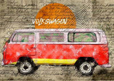 Retro Camper Van door Lembayung senja studio [Vintage Poster]