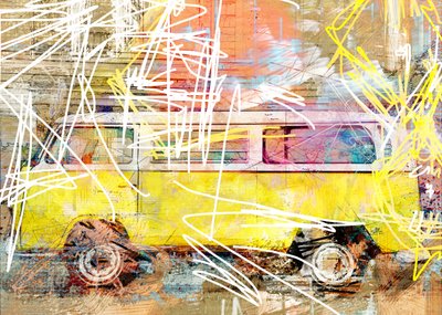 Retro Van Street Art door Lembayung senja studio [Vintage Poster]