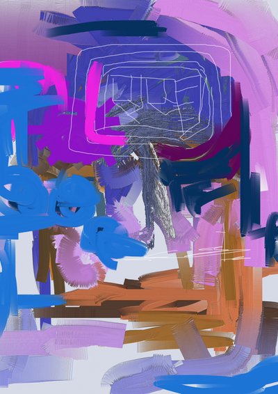 Levendige abstracte energie door Lembayung senja studio [Vintage Poster]
