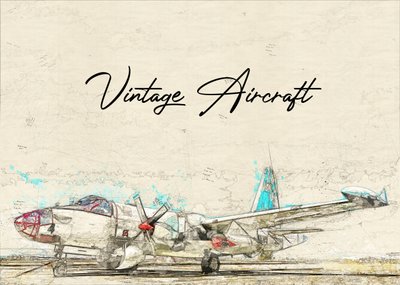 Schets van een vintage vliegtuig door Lembayung senja studio [Vintage Poster]