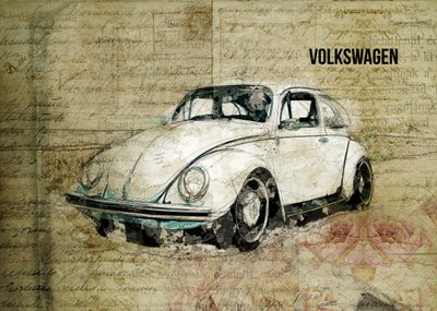 Vintage schetskunst van de Kever door Lembayung senja studio [Vintage Poster]