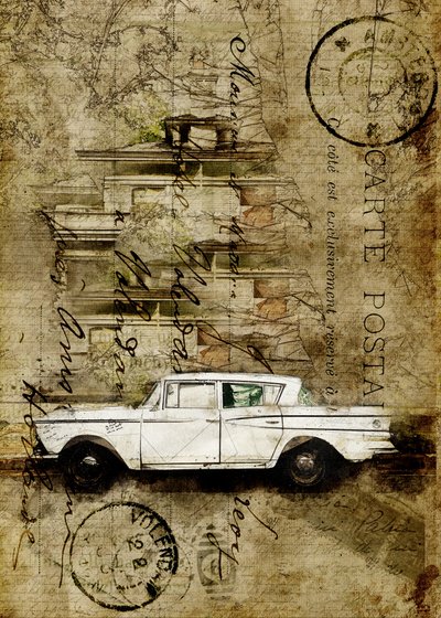 Reizen met oldtimers door Lembayung senja studio [Vintage Poster]