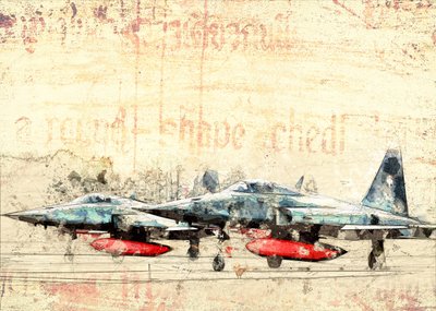 Vintage straaljagers door Lembayung senja studio [Vintage Poster]