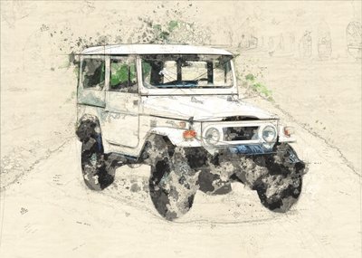 Vintage offroad-schets door Lembayung senja studio [Vintage Poster]