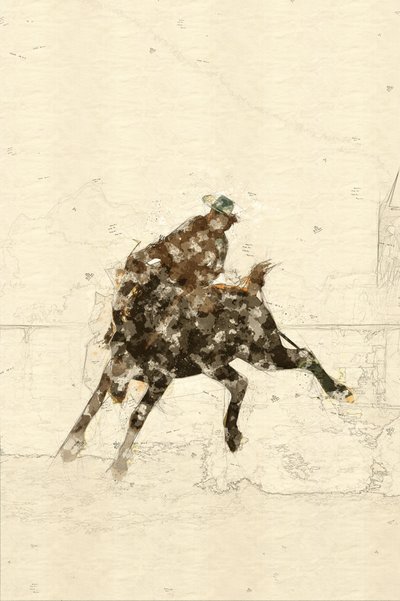Western-broncoruiter door Lembayung senja studio [Vintage Poster]