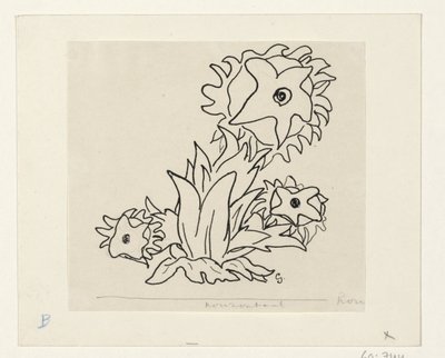 Bloemen door Leo Gestel (signed by artist)
