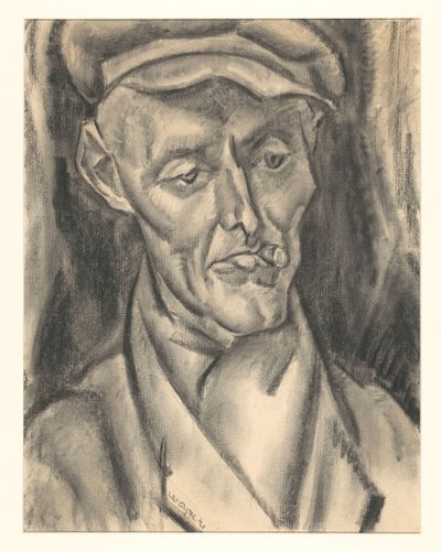 Man met pet en sigaar door Leo Gestel (signed by artist)