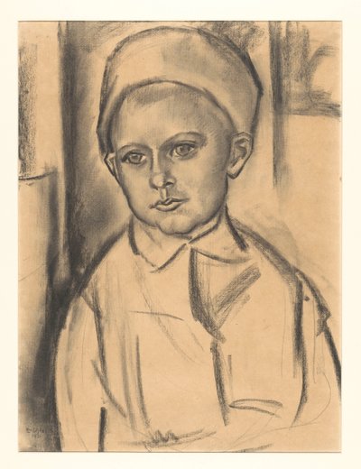 Portret van een onbekende jongen door Leo Gestel (signed by artist)