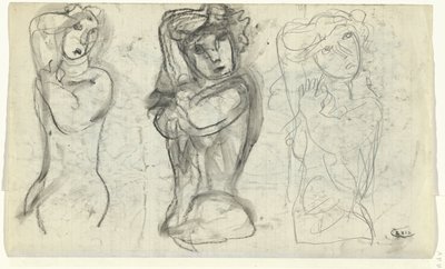 Drie naakte vrouwen door Leo Gestel