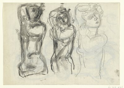 Drie naakte vrouwen door Leo Gestel