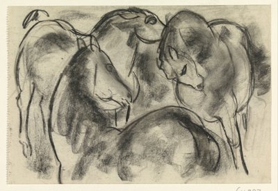 Drie paarden door Leo Gestel