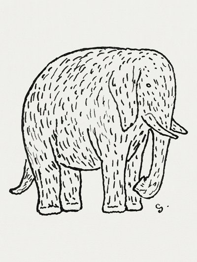 Olifant (ca. 1891–1941) Tekening in hoge resolutie door Leo Gestel door Leo Gestel