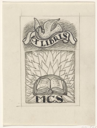 Ontwerp voor een ex libris van MCS door Leo Gestel